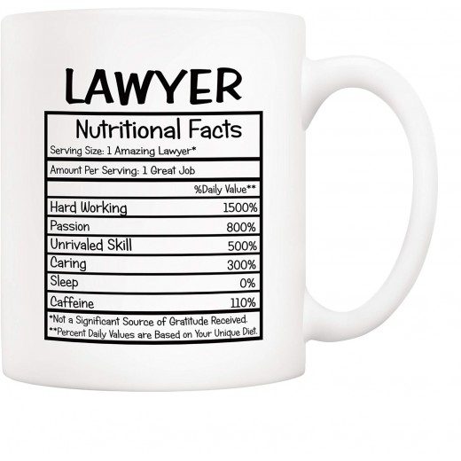 Lawyer Nutritional Facts Mug