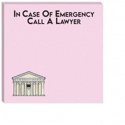 Lawyer Sticky Notes: In Case of Emergency call a Lawyer