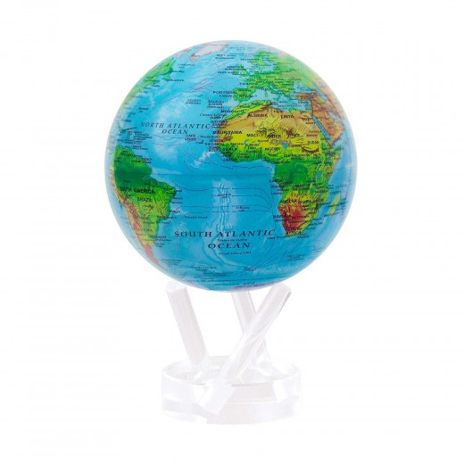 4.5" Mova# Relief Map Blue Earth Globe (MG-45-RBE)