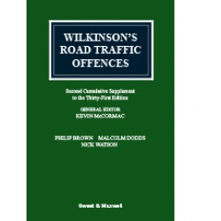 * Wilkinson's Road Traffic Offences 31st ed: 2nd Supplement